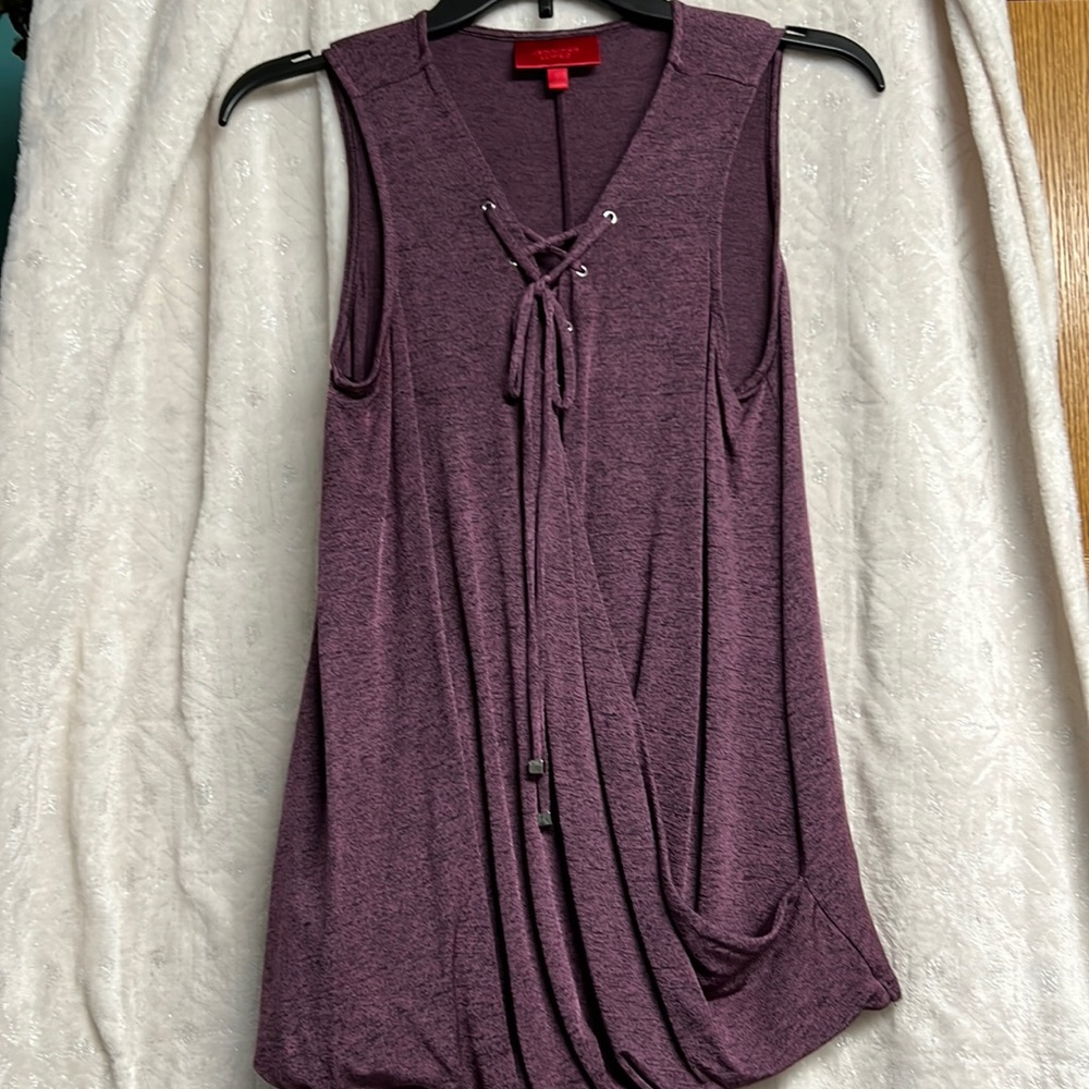 Purple sleeveless blouse